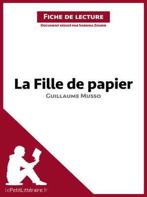 cover image of La Fille de papier de Guillaume Musso (Fiche de lecture)